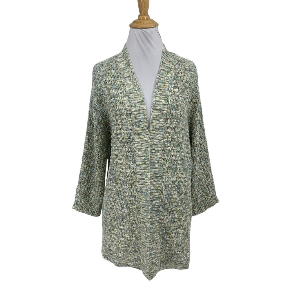 J Jill Cardigan Womens S Small Sea Spray Soft Textured Melange Open Front Tunic
